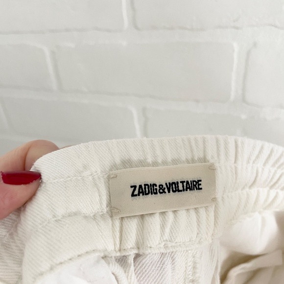 Zadig&Voltaire Parco Trousers Pants Track Streetwear Blokecore Tuxedo White Sz L - Picture 6 of 15